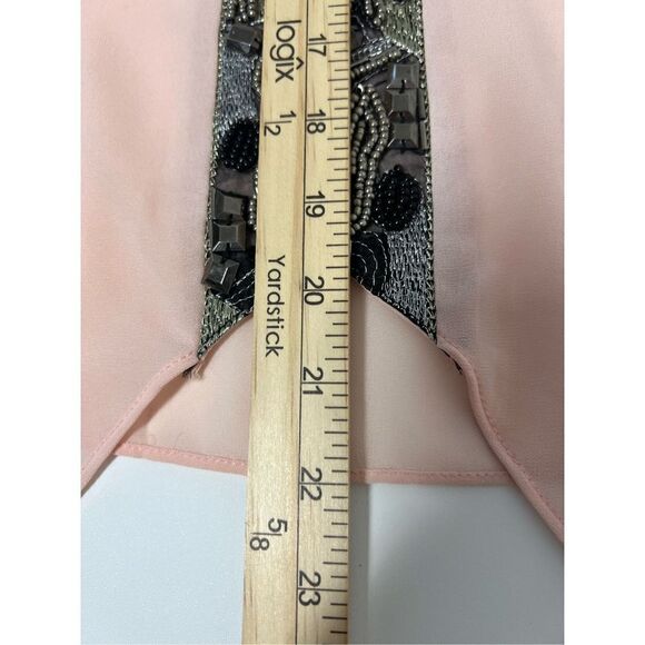 LOVPOSH BLUSH SHEER EMBELLISHED BLOUSE TANK Size M - Picture 8 of 9